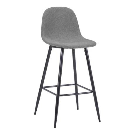Bar stool Bella pakoworld anthracite fabric with black metal leg 41.5x49x108cm