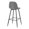 Bar stool Bella pakoworld anthracite fabric with black metal leg 41.5x49x108cm