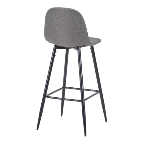 Bar stool Bella pakoworld anthracite fabric with black metal leg 41.5x49x108cm