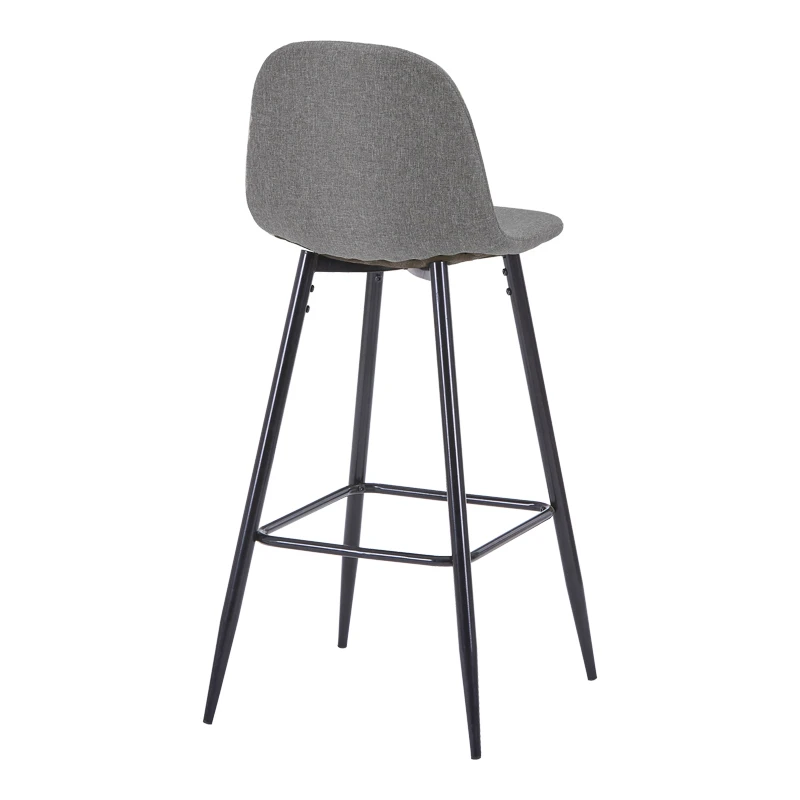 Bar stool Bella pakoworld anthracite fabric with black metal leg 41.5x49x108cm