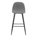 Bar stool Bella pakoworld anthracite fabric with black metal leg 41.5x49x108cm