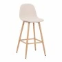 Bar stool Bella pakoworld cream fabric with natural color metal leg 41.5x49x108cm