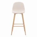 Bar stool Bella pakoworld cream fabric with natural color metal leg 41.5x49x108cm