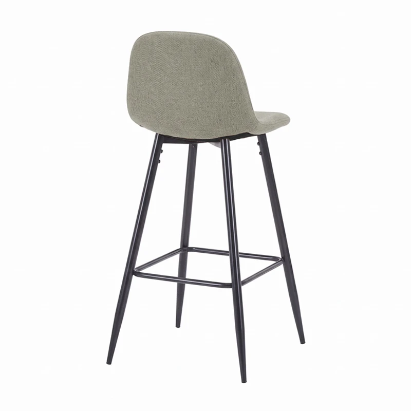 Bar stool Bella pakoworld olive geen fabric with black metal leg 41.5x49x108cm