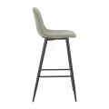 Bar stool Bella pakoworld olive geen fabric with black metal leg 41.5x49x108cm