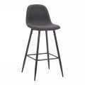 Bar stool Bella pakoworld black fabric with black metal leg 41.5x49x108cm