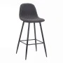 Bar stool Bella pakoworld black fabric with black metal leg 41.5x49x108cm