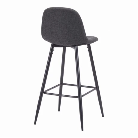 Bar stool Bella pakoworld black fabric with black metal leg 41.5x49x108cm