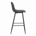 Bar stool Bella pakoworld black fabric with black metal leg 41.5x49x108cm