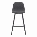 Bar stool Bella pakoworld black fabric with black metal leg 41.5x49x108cm