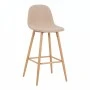 Bar stool Bella pakoworld beige fabric with natural color metal leg 41.5x49x108cm