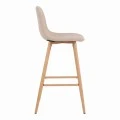 Bar stool Bella pakoworld beige fabric with natural color metal leg 41.5x49x108cm