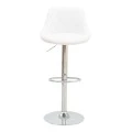 Bar stool Boronez pakoworld height adjustable white pu-chrome base 47x49x112cm