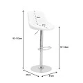Bar stool Boronez pakoworld height adjustable white pu-chrome base 47x49x112cm