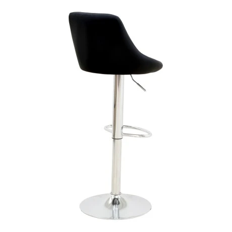 Bar stool Boronez pakoworld height adjustable black pu-chrome base 47x49x112cm
