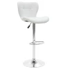 Bar stool Coozy pakoworld adjustable height chrome metal with PVC in white