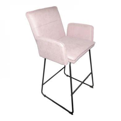 Bar stool Essential pakoworld rotten apple fabric-black metal leg 57x64.5x107cm