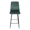 Grato bar-stool pakoworld cypress green fabric-black metal leg 43.5x55x114cm