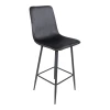 Grato bar-stool pakoworld black fabric-black metal leg 43.5x55x114cm