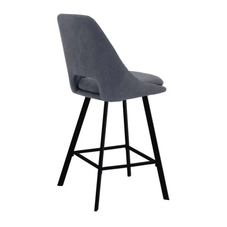 Bar stool Initiate pakoworld fabric dark grey-black metal leg 48x56x98cm