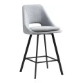 Bar stool Initiate pakoworld fabric grey-black metal leg 48x56x98cm
