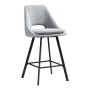 Bar stool Initiate pakoworld fabric grey-black metal leg 48x56x98cm
