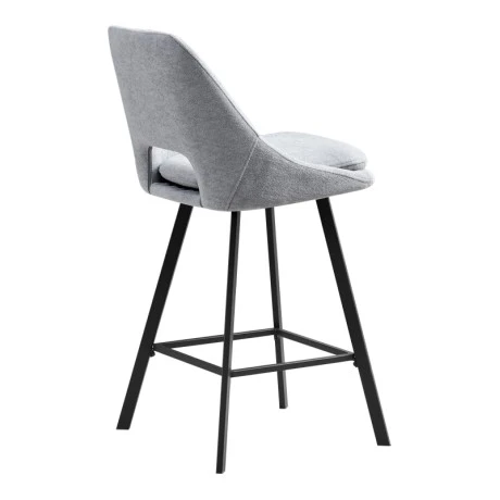 Bar stool Initiate pakoworld fabric grey-black metal leg 48x56x98cm