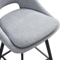 Bar stool Initiate pakoworld fabric grey-black metal leg 48x56x98cm