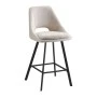 Bar stool Initiate pakoworld cream fabric-leg black metal 48x56x98cm