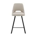 Bar stool Initiate pakoworld cream teddy fabric-leg black metal 48x56x98cm