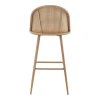 Bar stool Kace pakoworld pe rattan natural-fabric natural-metal natural 43x55x102cm