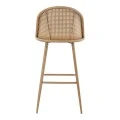 Bar stool Kace pakoworld pe rattan natural-fabric natural-metal natural 43x55x102cm