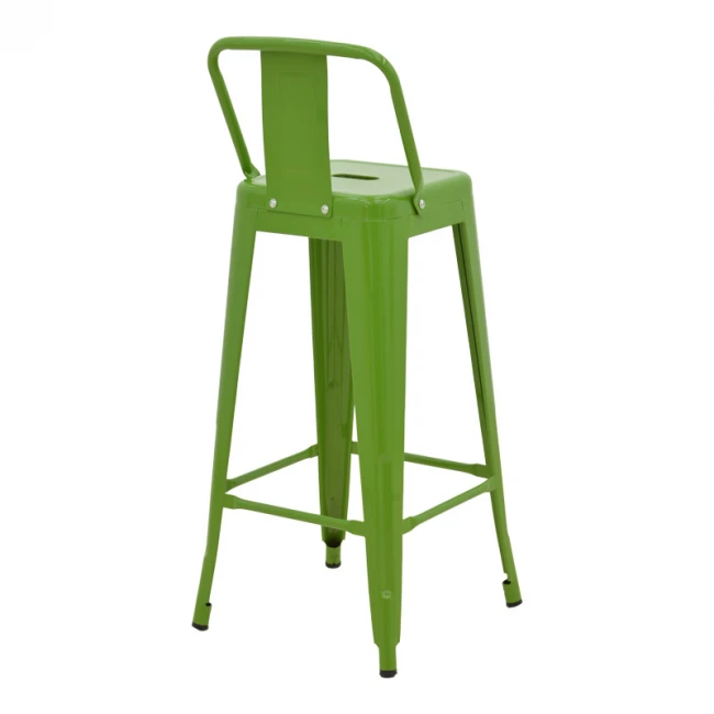 Bar stool with backrest Utopia pakoworld metal green 42x42x97cm