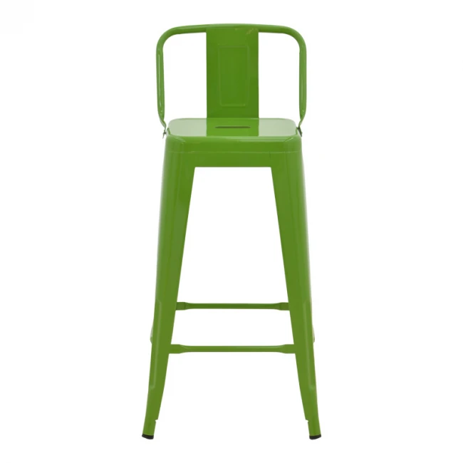 Bar stool with backrest Utopia pakoworld metal green 42x42x97cm
