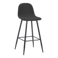 Middle height bar stool Bella pakoworld anthracite fabric with black metal leg 41.5x49x98cm