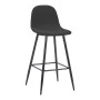 Middle height bar stool Bella pakoworld anthracite fabric with black metal leg 41.5x49x98cm