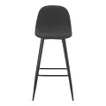 Middle height bar stool Bella pakoworld anthracite fabric with black metal leg 41.5x49x98cm