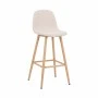 Mid-height bar stool Bella pakoworld cream fabric with natural color metal leg 41.5x49x98cm
