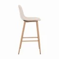 Mid-height bar stool Bella pakoworld cream fabric with natural color metal leg 41.5x49x98cm