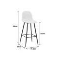 Mid-height bar stool Bella pakoworld cream fabric with natural color metal leg 41.5x49x98cm