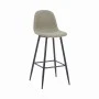 Middle height bar stool Bella pakoworld olive green fabric with black metal leg 41.5x49x98cm
