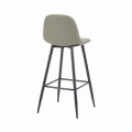 Middle height bar stool Bella pakoworld olive green fabric with black metal leg 41.5x49x98cm