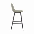 Middle height bar stool Bella pakoworld olive green fabric with black metal leg 41.5x49x98cm