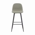 Middle height bar stool Bella pakoworld olive green fabric with black metal leg 41.5x49x98cm