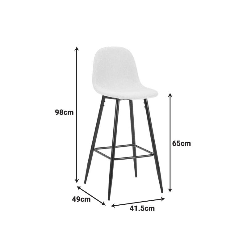 Middle height bar stool Bella pakoworld olive green fabric with black metal leg 41.5x49x98cm