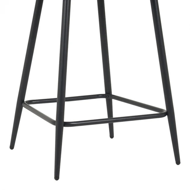 Medium height bar stool Perch pakoworld velvet in anthracite with black metal legs 50x43x99cm