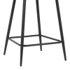 Medium height bar stool Perch pakoworld velvet in gray with black metal legs 50x43x99cm