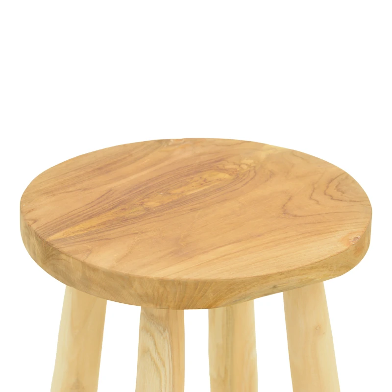Σκαμπό μπαρ Nusiwo pakoworld teak ξύλο σε φυσική απόχρωση Φ35x70εκ