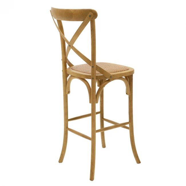 Bar stool Reid pakoworld wood sonoma- brown rattan