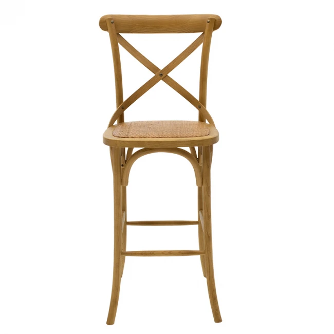 Bar stool Reid pakoworld wood sonoma- brown rattan